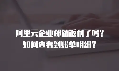 阿里云企业邮箱返利了吗？如何查看到账单明细？