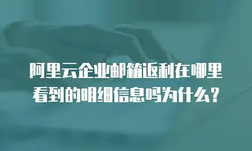 阿里云企业邮箱返利在哪里看到的明细信息吗为什么？