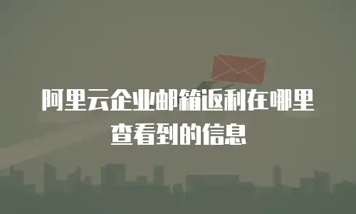 阿里云企业邮箱返利在哪里查看到的信息