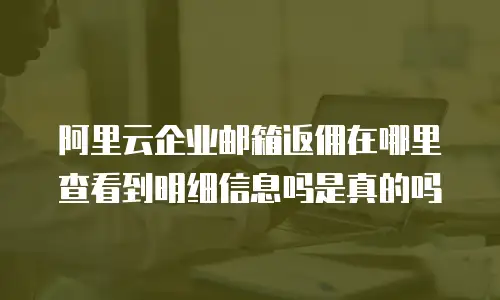 阿里云企业邮箱返佣在哪里查看到明细信息吗是真的吗