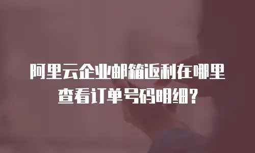 阿里云企业邮箱返利在哪里查看订单号码明细？