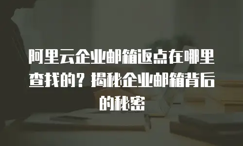 阿里云企业邮箱返点在哪里查找的？揭秘企业邮箱背后的秘密