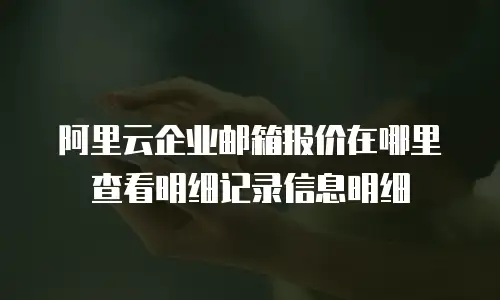 阿里云企业邮箱报价在哪里查看明细记录信息明细