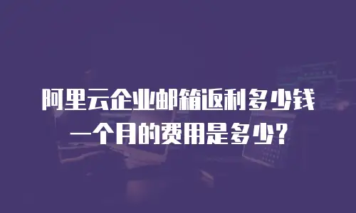 阿里云企业邮箱返利多少钱一个月的费用是多少？