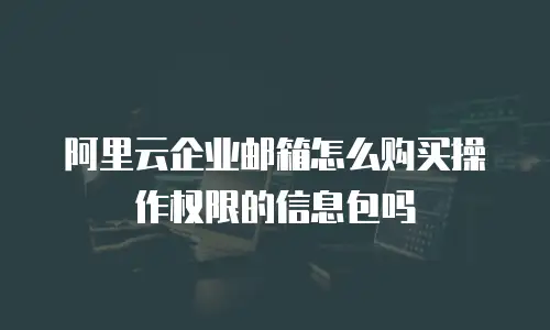 阿里云企业邮箱怎么购买操作权限的信息包吗