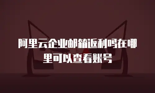 阿里云企业邮箱返利吗在哪里可以查看账号