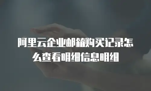 阿里云企业邮箱购买记录怎么查看明细信息明细