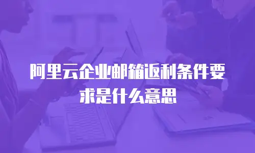 阿里云企业邮箱返利条件要求是什么意思