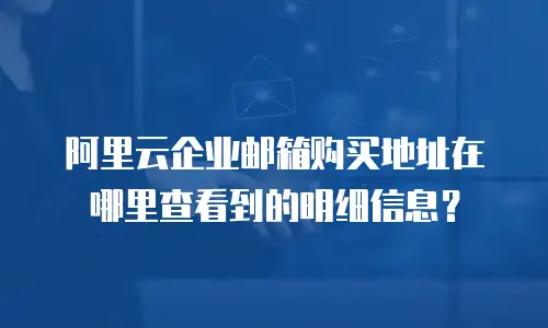 阿里云企业邮箱购买地址在哪里查看到的明细信息？