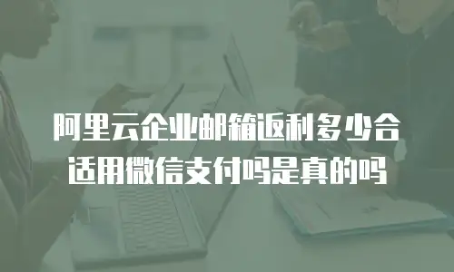 阿里云企业邮箱返利多少合适用微信支付吗是真的吗