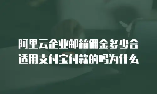 阿里云企业邮箱佣金多少合适用支付宝付款的吗为什么