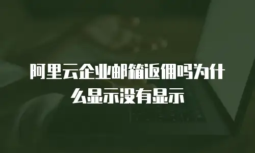 阿里云企业邮箱返佣吗为什么显示没有显示