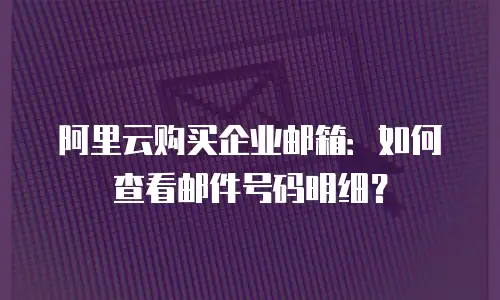 阿里云购买企业邮箱:如何查看邮件号码明细?
