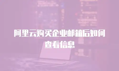 阿里云购买企业邮箱后如何查看信息
