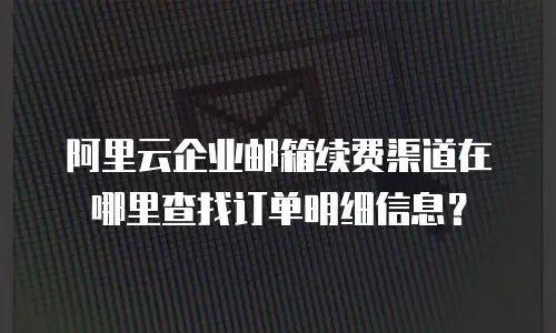 阿里云企业邮箱续费渠道在哪里查找订单明细信息？