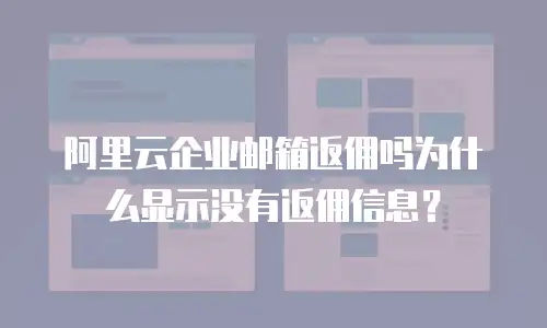 阿里云企业邮箱返佣吗为什么显示没有返佣信息?