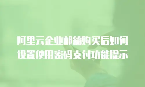 阿里云企业邮箱购买后如何设置使用密码支付功能提示