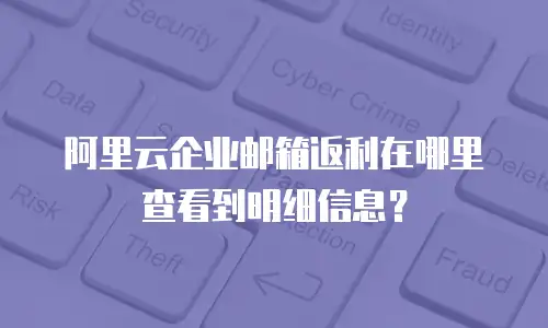 阿里云企业邮箱返利在哪里查看到明细信息？