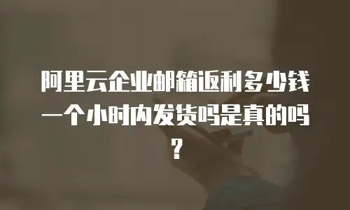 阿里云企业邮箱返利多少钱一个小时内发货吗是真的吗？