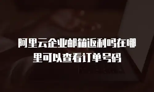 阿里云企业邮箱返利吗在哪里可以查看订单号码