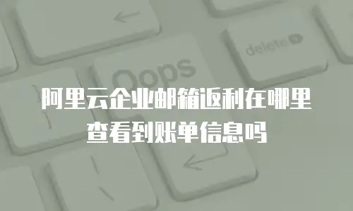 阿里云企业邮箱返利在哪里查看到账单信息吗