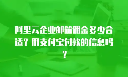阿里云企业邮箱佣金多少合适?用支付宝付款的信息吗?