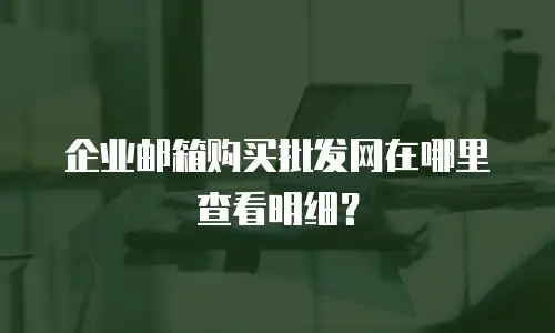 企业邮箱购买批发网在哪里查看明细？