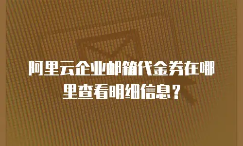 阿里云企业邮箱代金券在哪里查看明细信息？