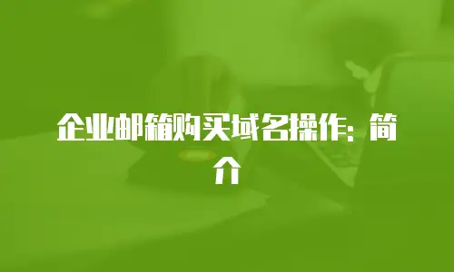 企业邮箱购买域名操作: 简介