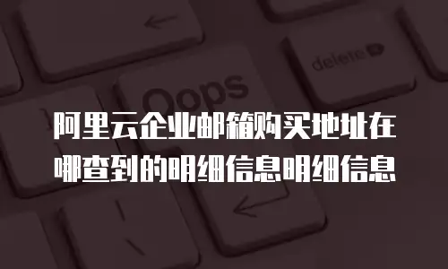 阿里云企业邮箱购买地址在哪查到的明细信息明细信息