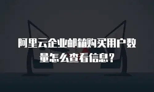 阿里云企业邮箱购买用户数量怎么查看信息？