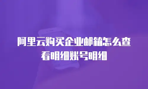 阿里云购买企业邮箱怎么查看明细账号明细