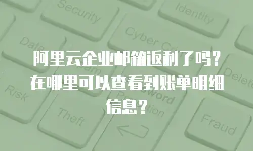 阿里云企业邮箱返利了吗？在哪里可以查看到账单明细信息？