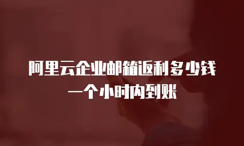 阿里云企业邮箱返利多少钱一个小时内到账