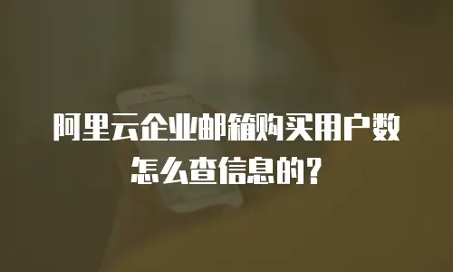 阿里云企业邮箱购买用户数怎么查信息的？