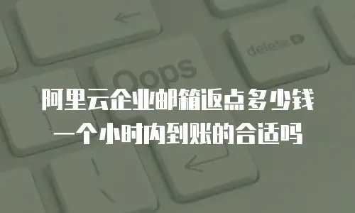阿里云企业邮箱返点多少钱一个小时内到账的合适吗