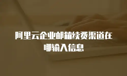 阿里云企业邮箱续费渠道在哪输入信息