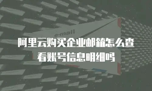 阿里云购买企业邮箱怎么查看账号信息明细吗