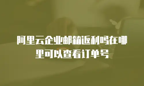 阿里云企业邮箱返利吗在哪里可以查看订单号