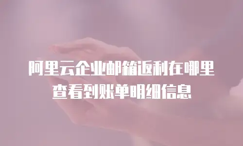 阿里云企业邮箱返利在哪里查看到账单明细信息