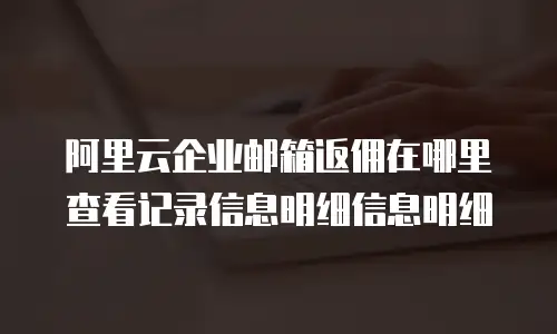 阿里云企业邮箱返佣在哪里查看记录信息明细信息明细