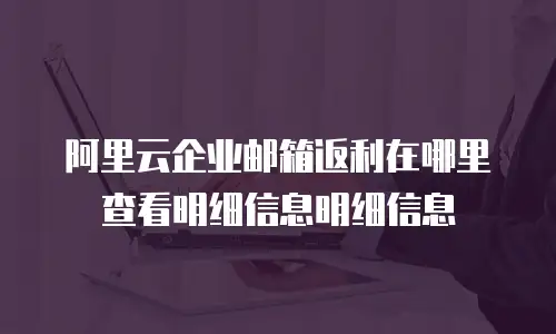 阿里云企业邮箱返利在哪里查看明细信息明细信息