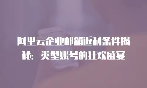 阿里云企业邮箱返利条件揭秘：类型账号的狂欢盛宴