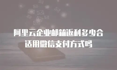 阿里云企业邮箱返利多少合适用微信支付方式吗