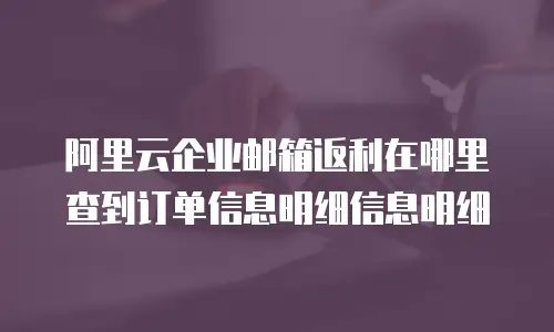阿里云企业邮箱返利在哪里查到订单信息明细信息明细