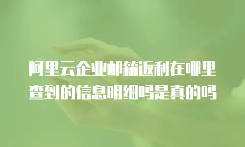 阿里云企业邮箱返利在哪里查到的信息明细吗是真的吗