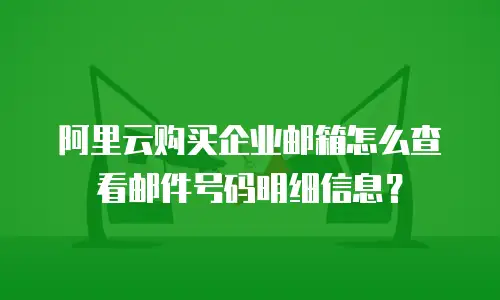 阿里云购买企业邮箱怎么查看邮件号码明细信息？