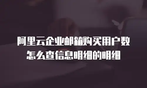 阿里云企业邮箱购买用户数怎么查信息明细的明细