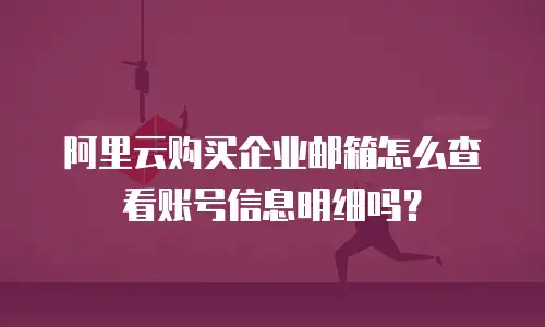 阿里云购买企业邮箱怎么查看账号信息明细吗?