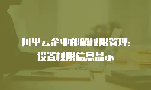 阿里云企业邮箱权限管理:设置权限信息显示